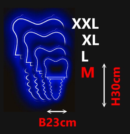 Leuchtschild Zahnimplantat Größe M