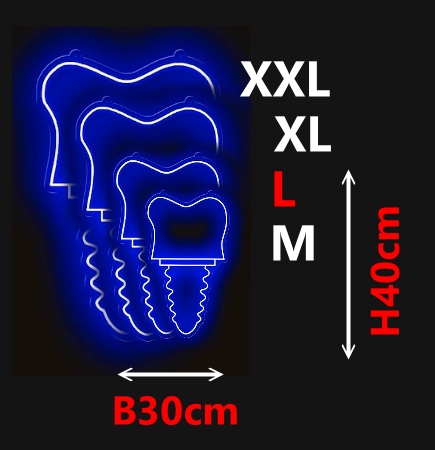 Leuchtschild Zahnimplantat Größe L