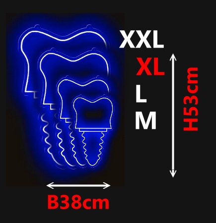 Leuchtschild Zahnimplantat Größe XL